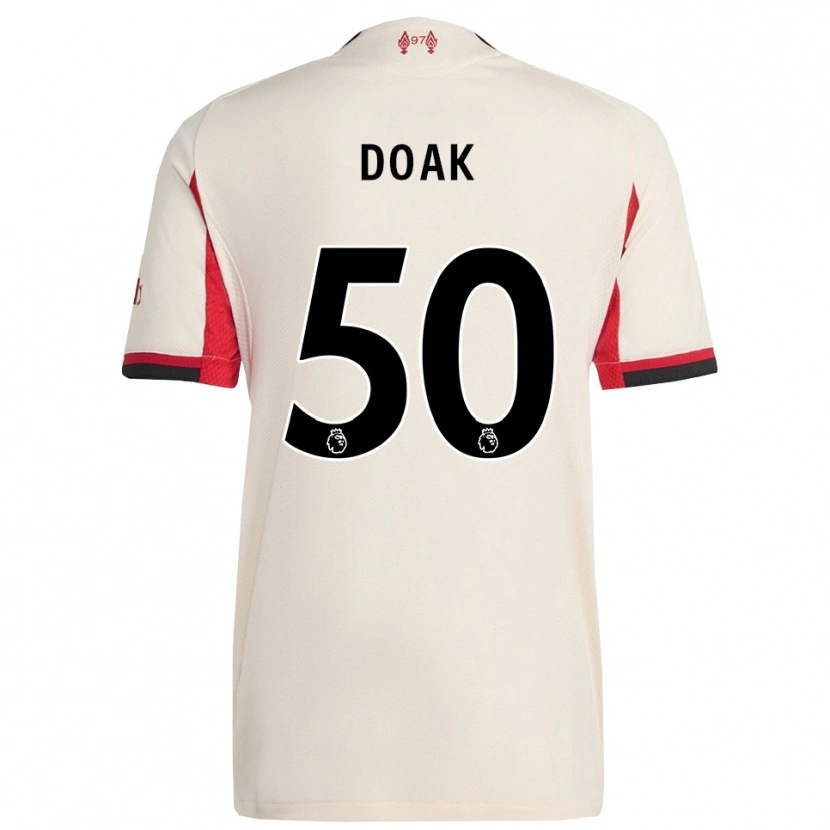 Danxen Mujer Camiseta Ben Doak #50 Blanco Negro 2ª Equipación 2025/26 La Camisa México