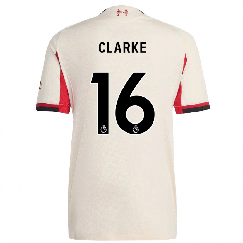 Danxen Mujer Camiseta Lucas Clarke #16 Blanco Negro 2ª Equipación 2025/26 La Camisa México