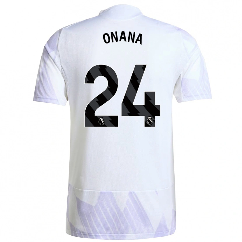 Danxen Mujer Camiseta André Onana #24 Blanco Púrpura Púrpura 2ª Equipación 2025/26 La Camisa México