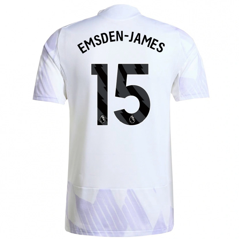 Danxen Mujer Camiseta Harley Emsden-James #15 Blanco Púrpura Púrpura 2ª Equipación 2025/26 La Camisa México