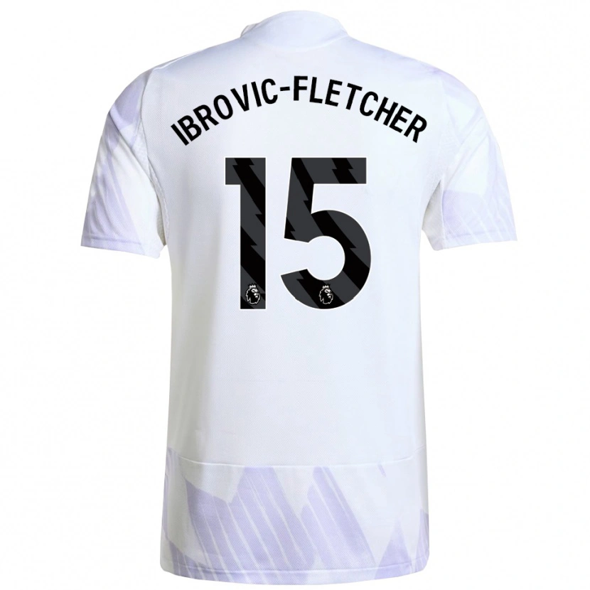 Danxen Mujer Camiseta Edward Ibrovic-Fletcher #15 Blanco Púrpura Púrpura 2ª Equipación 2025/26 La Camisa México