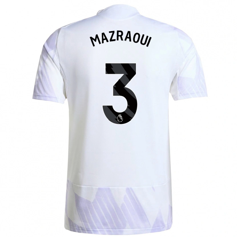Danxen Mujer Camiseta Noussair Mazraoui #3 Blanco Púrpura Púrpura 2ª Equipación 2025/26 La Camisa México