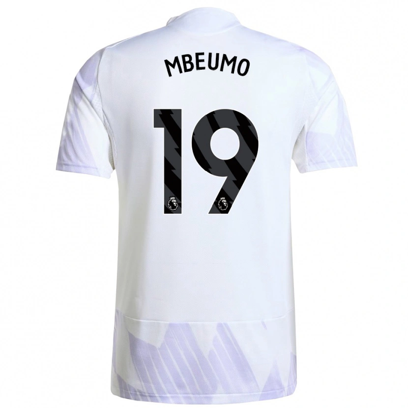 Danxen Mujer Camiseta Bryan Mbeumo #19 Blanco Púrpura Púrpura 2ª Equipación 2025/26 La Camisa México