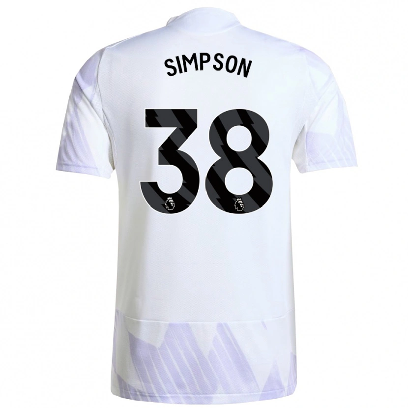 Danxen Mujer Camiseta Jessica Simpson #38 Blanco Púrpura Púrpura 2ª Equipación 2025/26 La Camisa México