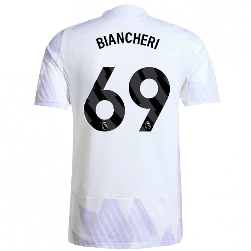 Danxen Mujer Camiseta Gabriele Biancheri #69 Blanco Púrpura Púrpura 2ª Equipación 2025/26 La Camisa México