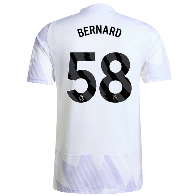 Danxen Mujer Camiseta Bernard #58 Blanco Púrpura Púrpura 2ª Equipación 2025/26 La Camisa México