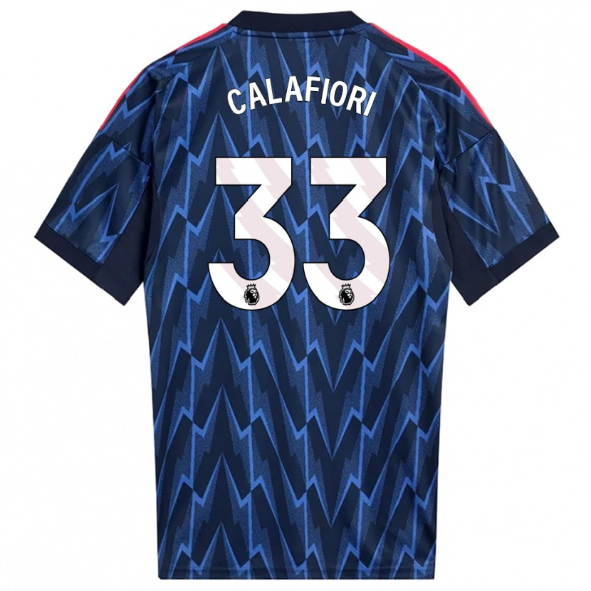 Danxen Mujer Camiseta Riccardo Calafiori #33 Marino Rojo 2ª Equipación 2025/26 La Camisa México