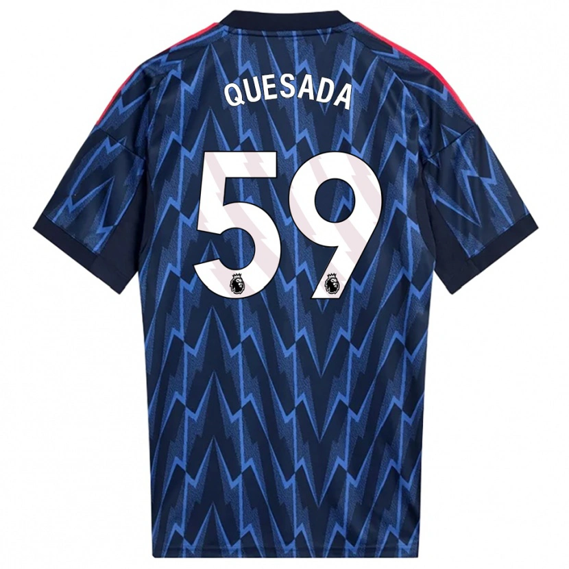 Danxen Mujer Camiseta Elián Quesada #59 Marino Rojo 2ª Equipación 2025/26 La Camisa México
