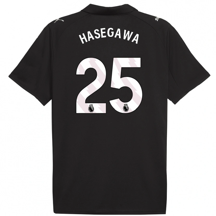Danxen Mujer Camiseta Yui Hasegawa #25 Negro Blanco 2ª Equipación 2025/26 La Camisa México
