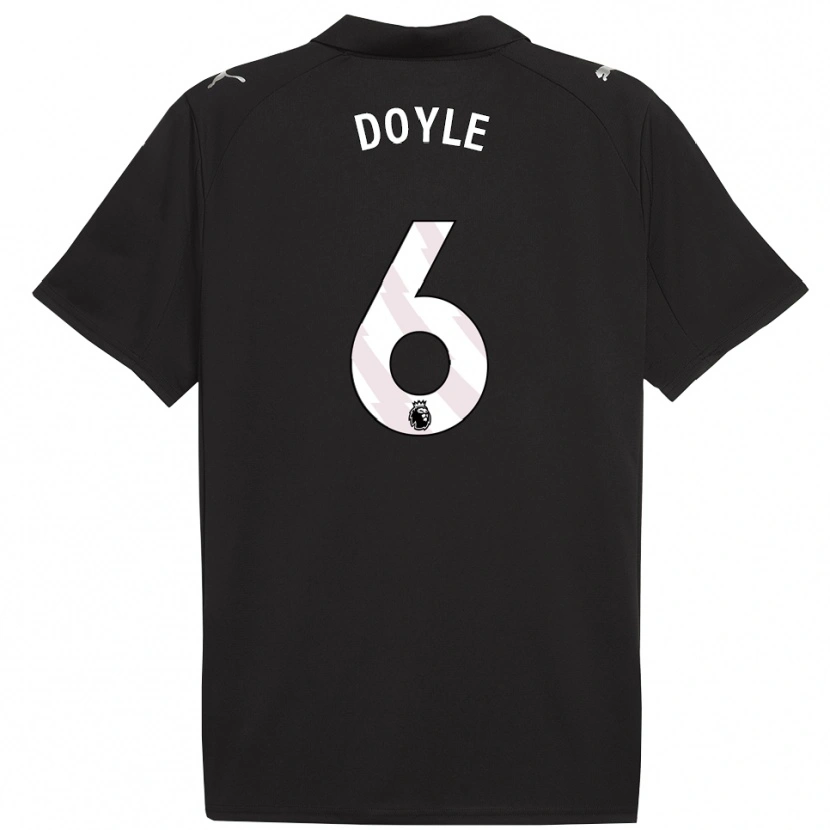 Danxen Mujer Camiseta Callum Doyle #6 Negro Blanco 2ª Equipación 2025/26 La Camisa México