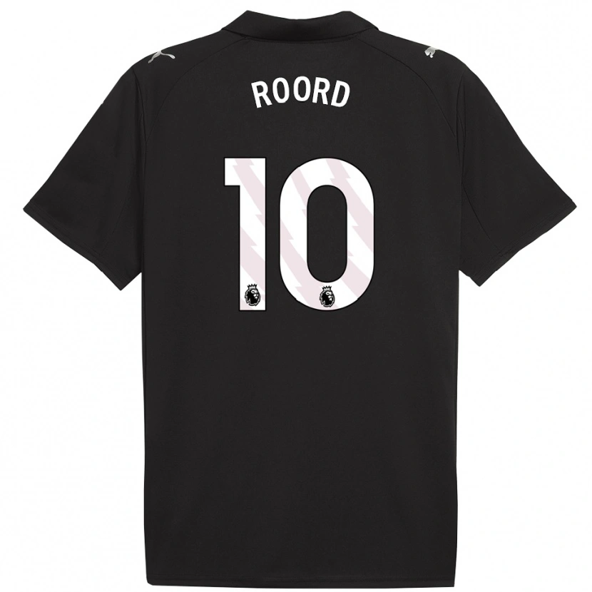 Danxen Mujer Camiseta Jill Roord #10 Negro Blanco 2ª Equipación 2025/26 La Camisa México