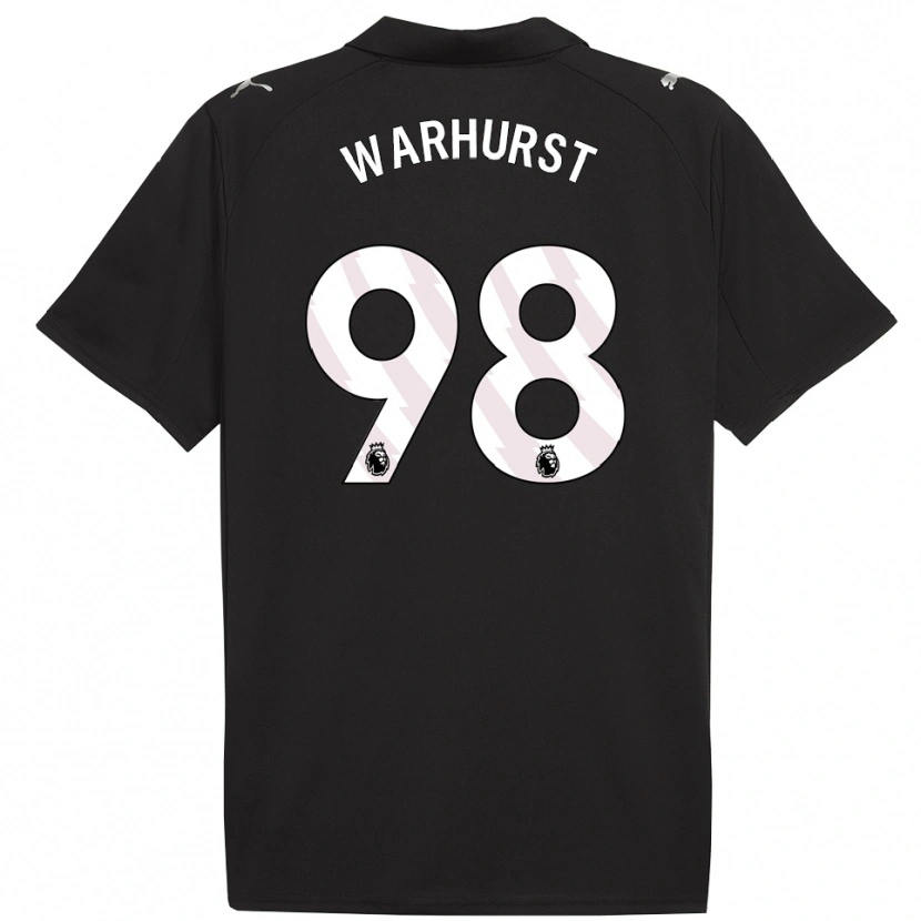 Danxen Mujer Camiseta Matty Warhurst #98 Negro Blanco 2ª Equipación 2025/26 La Camisa México