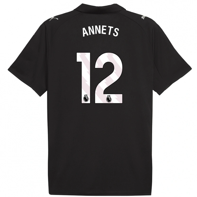 Danxen Mujer Camiseta Eve Annets #12 Negro Blanco 2ª Equipación 2025/26 La Camisa México