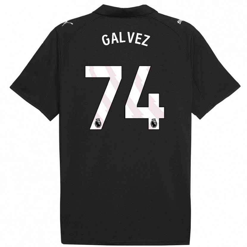 Danxen Mujer Camiseta Tomas Galvez #74 Negro Blanco 2ª Equipación 2025/26 La Camisa México