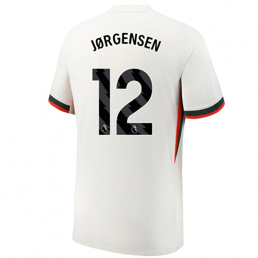 Danxen Mujer Camiseta Filip Jørgensen #12 Blanco Verde 2ª Equipación 2025/26 La Camisa México