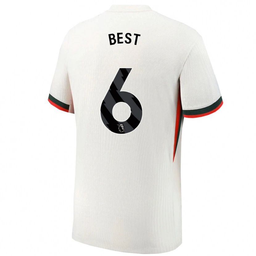 Danxen Mujer Camiseta Kian Best #6 Blanco Verde 2ª Equipación 2025/26 La Camisa México