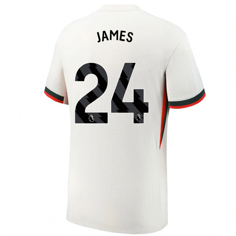 Danxen Mujer Camiseta Reece James #24 Blanco Verde 2ª Equipación 2025/26 La Camisa México
