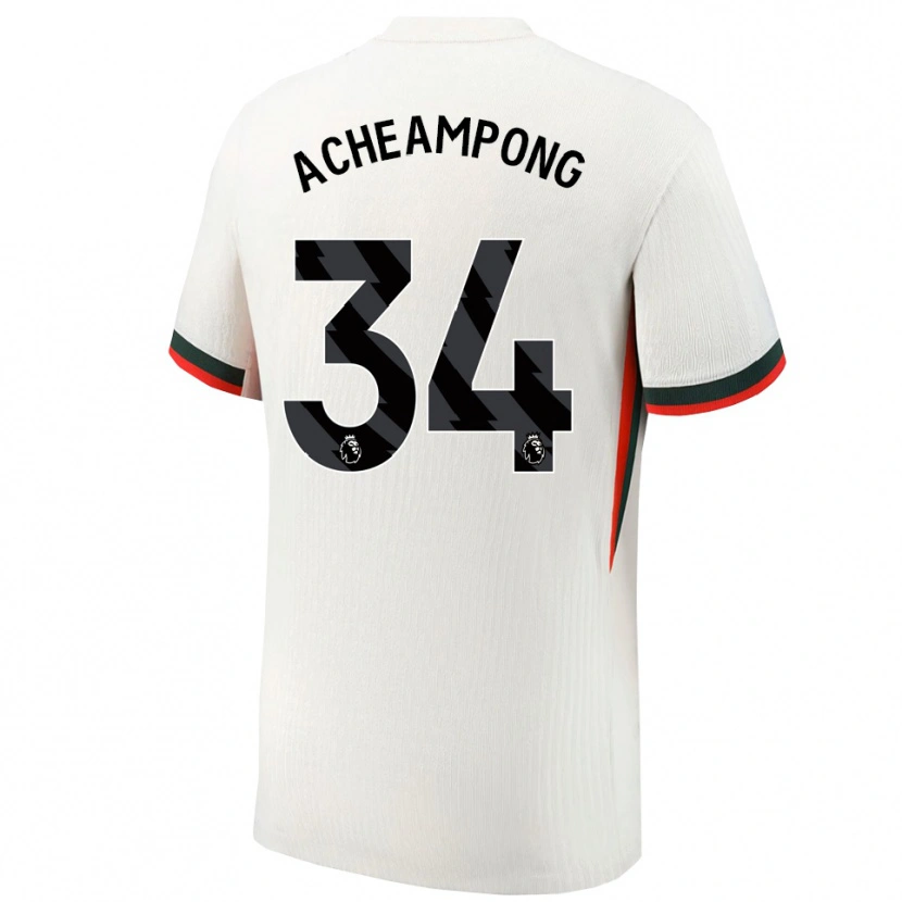 Danxen Mujer Camiseta Josh Acheampong #34 Blanco Verde 2ª Equipación 2025/26 La Camisa México