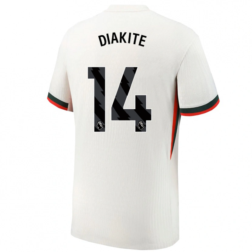 Danxen Mujer Camiseta Calvin Diakite #14 Blanco Verde 2ª Equipación 2025/26 La Camisa México