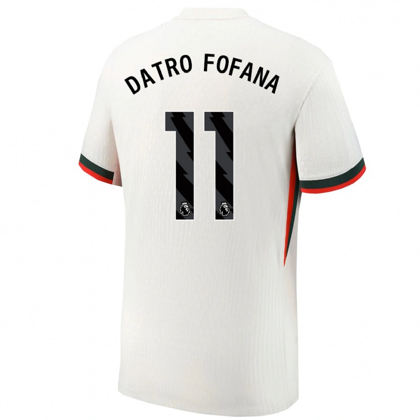 Danxen Mujer Camiseta David Datro Fofana #11 Blanco Verde 2ª Equipación 2025/26 La Camisa México