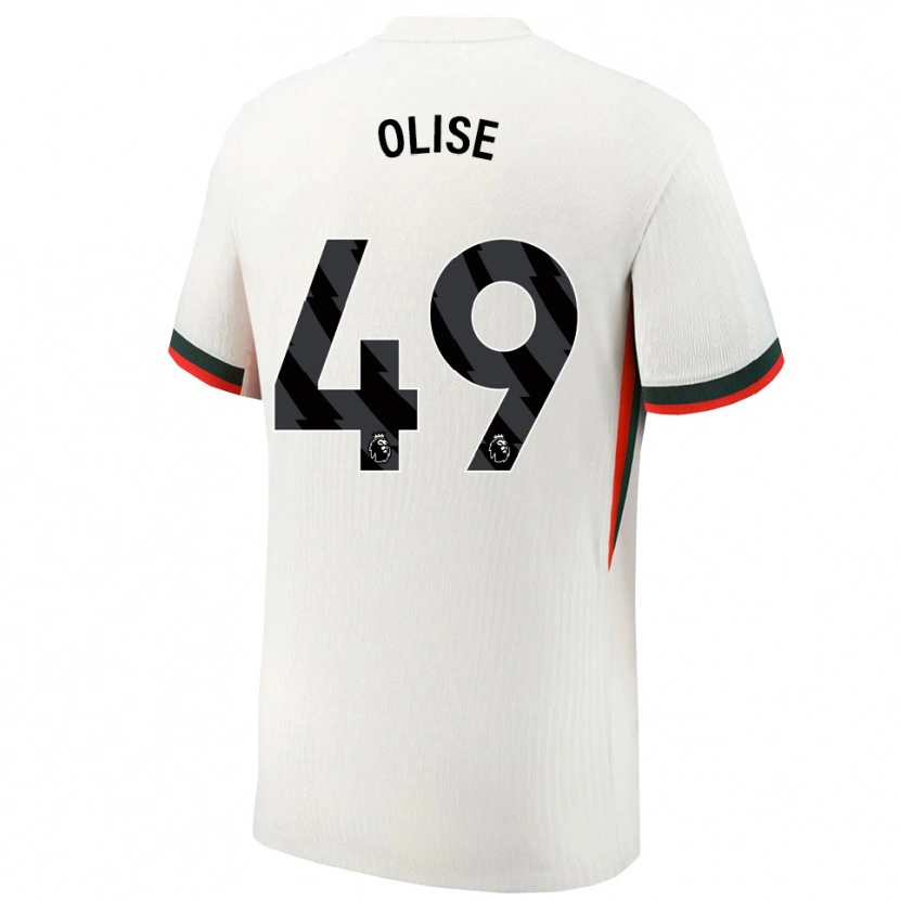 Danxen Mujer Camiseta Richard Olise #49 Blanco Verde 2ª Equipación 2025/26 La Camisa México