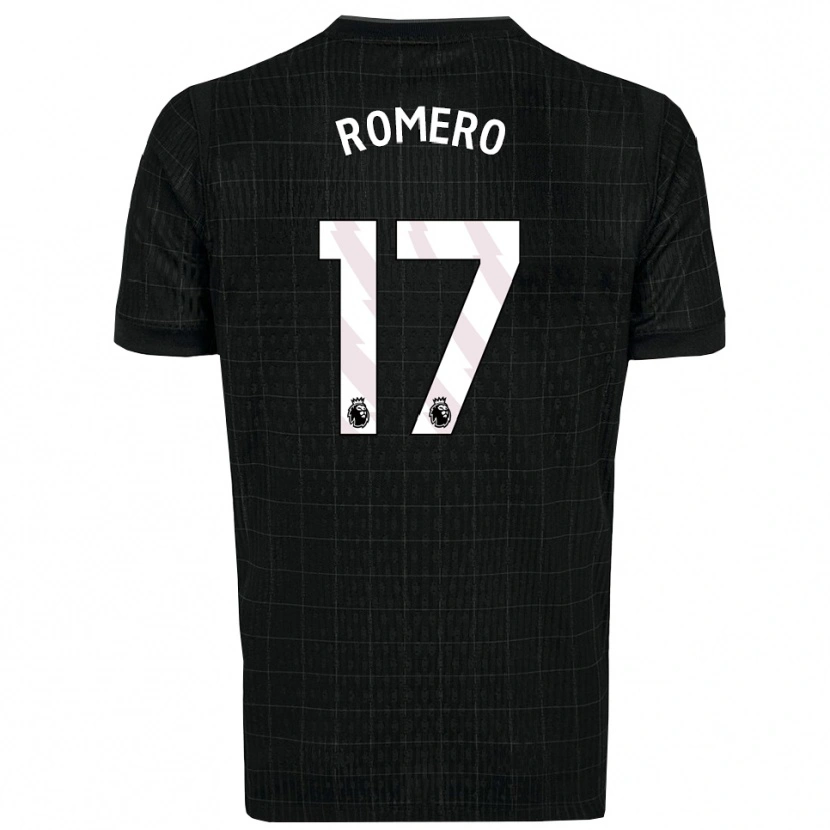 Danxen Mujer Camiseta Cristian Romero #17 Negro Gris 2ª Equipación 2025/26 La Camisa México