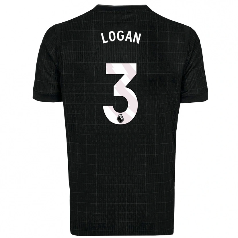 Danxen Mujer Camiseta Calum Logan #3 Negro Gris 2ª Equipación 2025/26 La Camisa México
