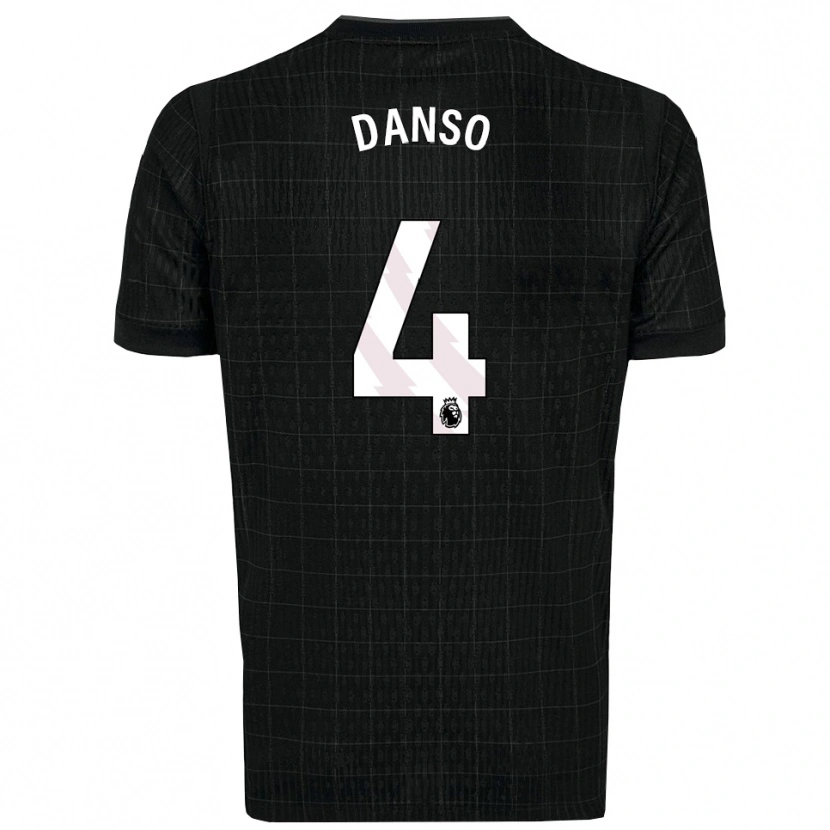 Danxen Mujer Camiseta Kevin Danso #4 Negro Gris 2ª Equipación 2025/26 La Camisa México