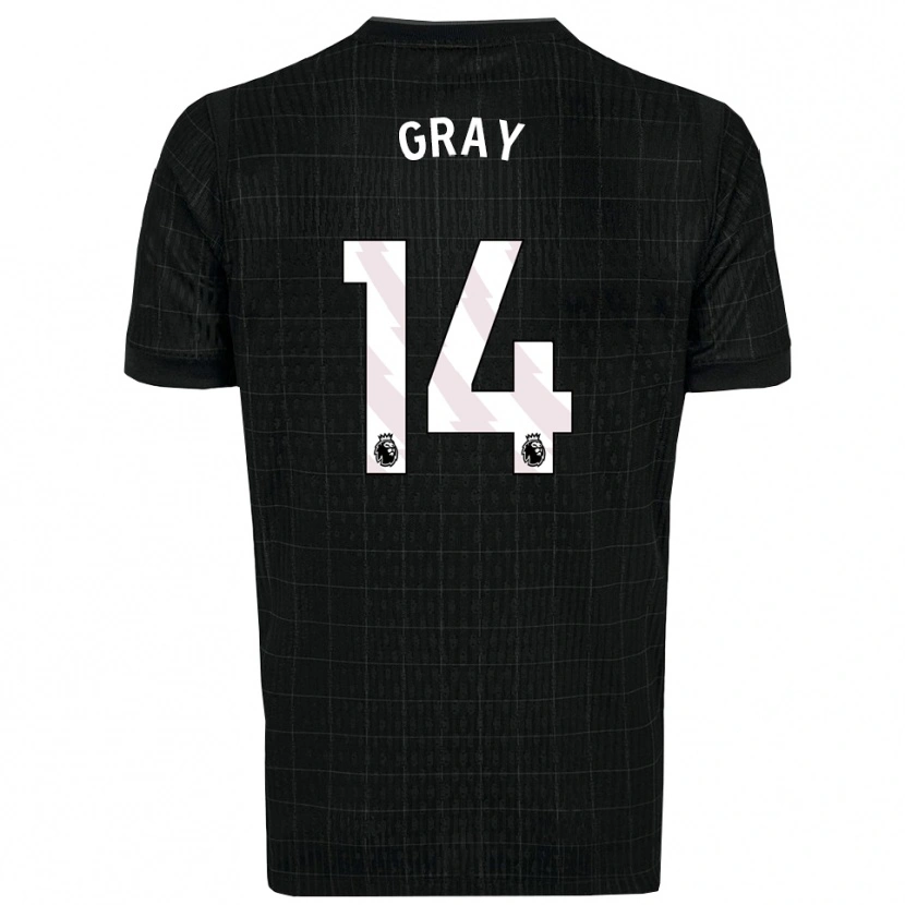Danxen Mujer Camiseta Archie Gray #14 Negro Gris 2ª Equipación 2025/26 La Camisa México