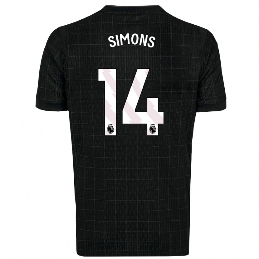 Danxen Mujer Camiseta Zach Simons #14 Negro Gris 2ª Equipación 2025/26 La Camisa México