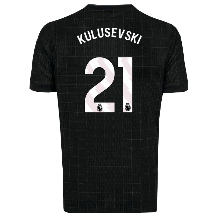Danxen Mujer Camiseta Dejan Kulusevski #21 Negro Gris 2ª Equipación 2025/26 La Camisa México