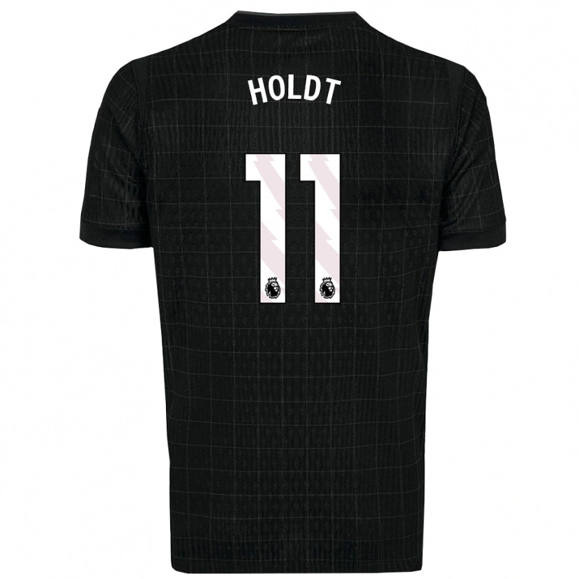 Danxen Mujer Camiseta Olivia Holdt #11 Negro Gris 2ª Equipación 2025/26 La Camisa México
