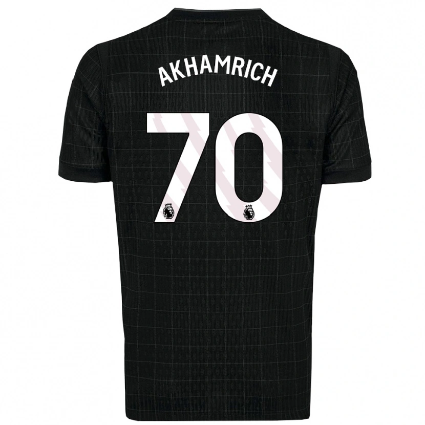 Danxen Mujer Camiseta Yusuf Akhamrich #70 Negro Gris 2ª Equipación 2025/26 La Camisa México