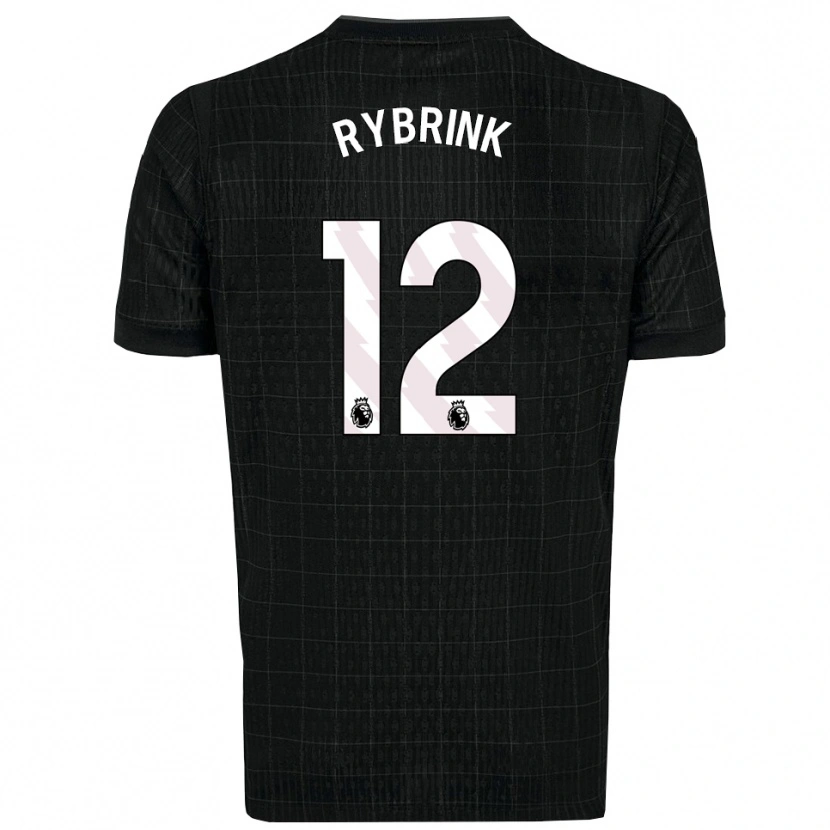 Danxen Mujer Camiseta Josefine Rybrink #12 Negro Gris 2ª Equipación 2025/26 La Camisa México