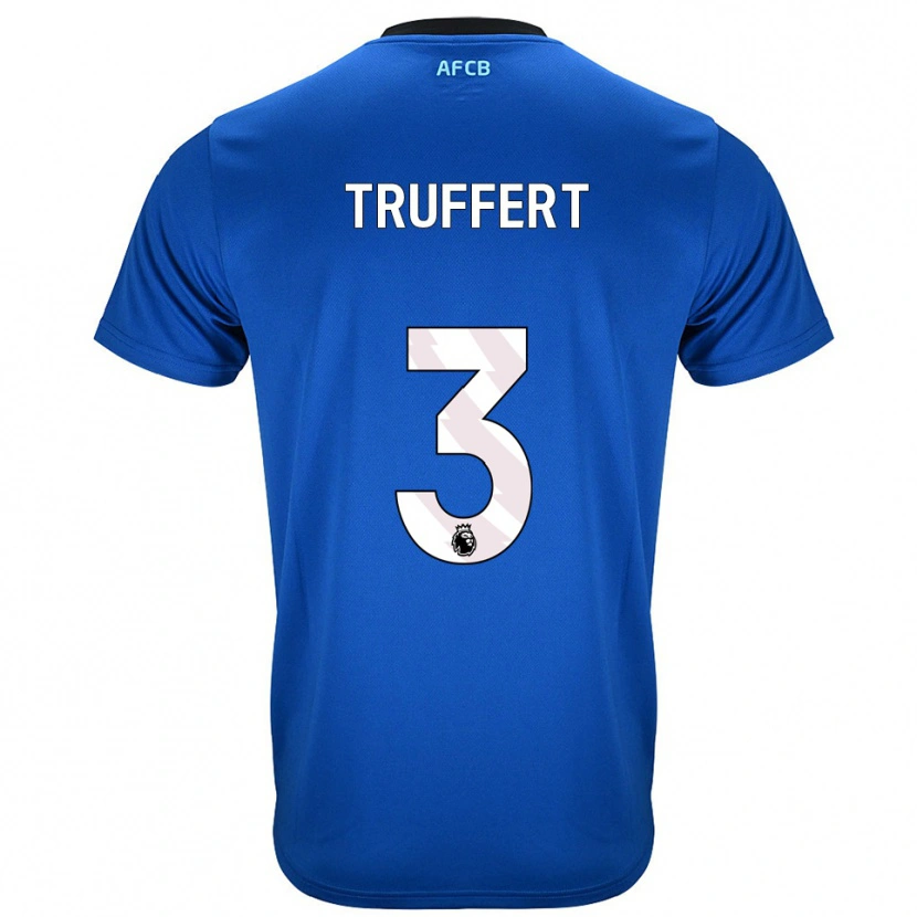 Danxen Mujer Camiseta Adrien Truffert #3 Azul Negro 2ª Equipación 2025/26 La Camisa México