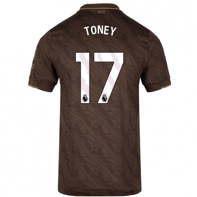 Danxen Mujer Camiseta Ivan Toney #17 Marrón Oro 2ª Equipación 2025/26 La Camisa México