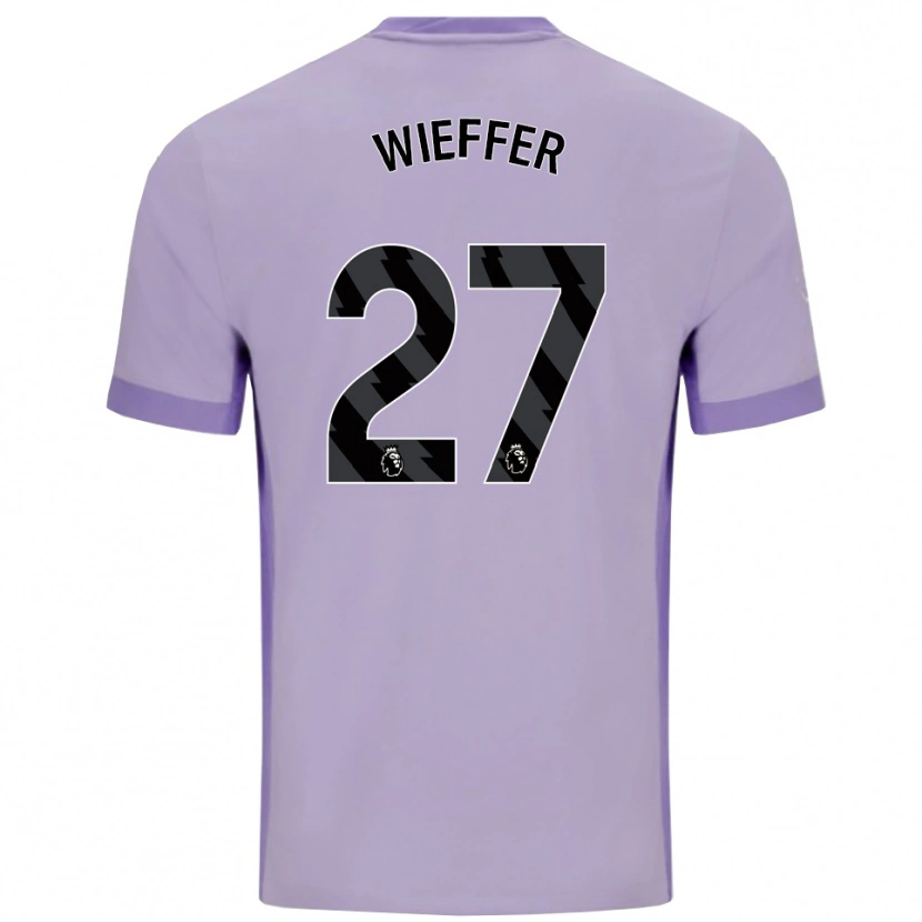 Danxen Mujer Camiseta Mats Wieffer #27 Morado Taro Blanco 2ª Equipación 2025/26 La Camisa México