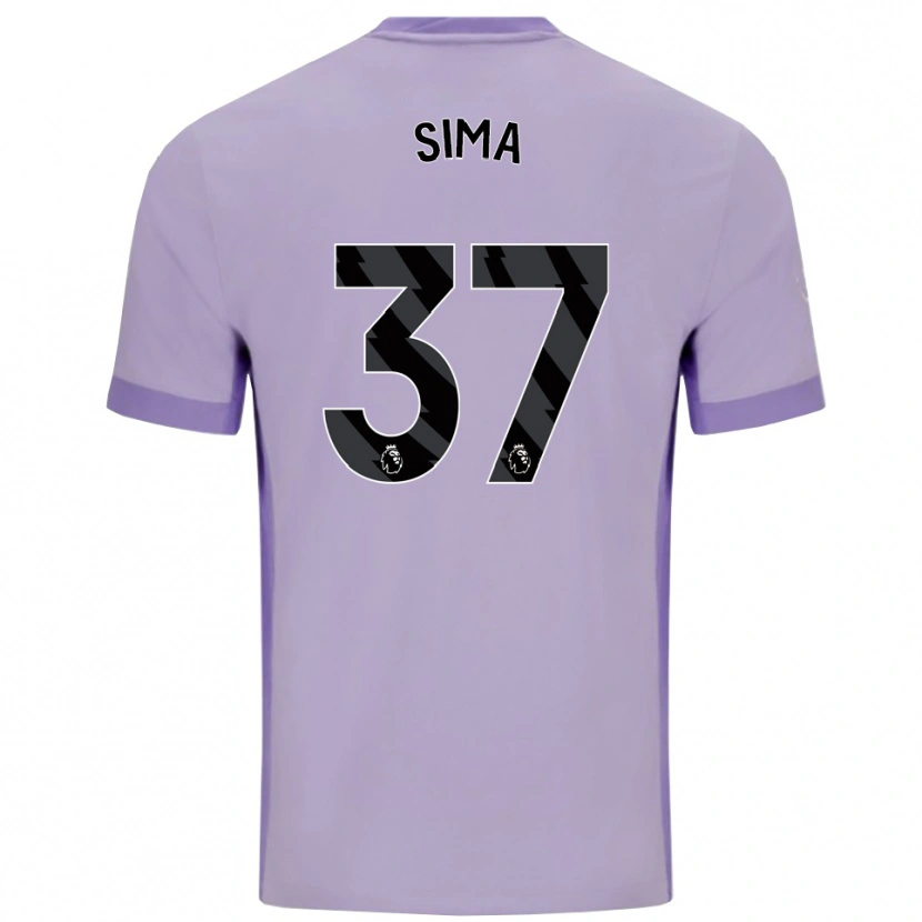 Danxen Mujer Camiseta Abdallah Sima #37 Morado Taro Blanco 2ª Equipación 2025/26 La Camisa México