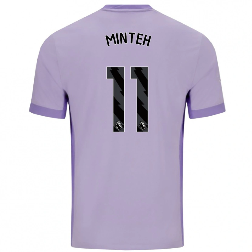 Danxen Mujer Camiseta Yankuba Minteh #11 Morado Taro Blanco 2ª Equipación 2025/26 La Camisa México