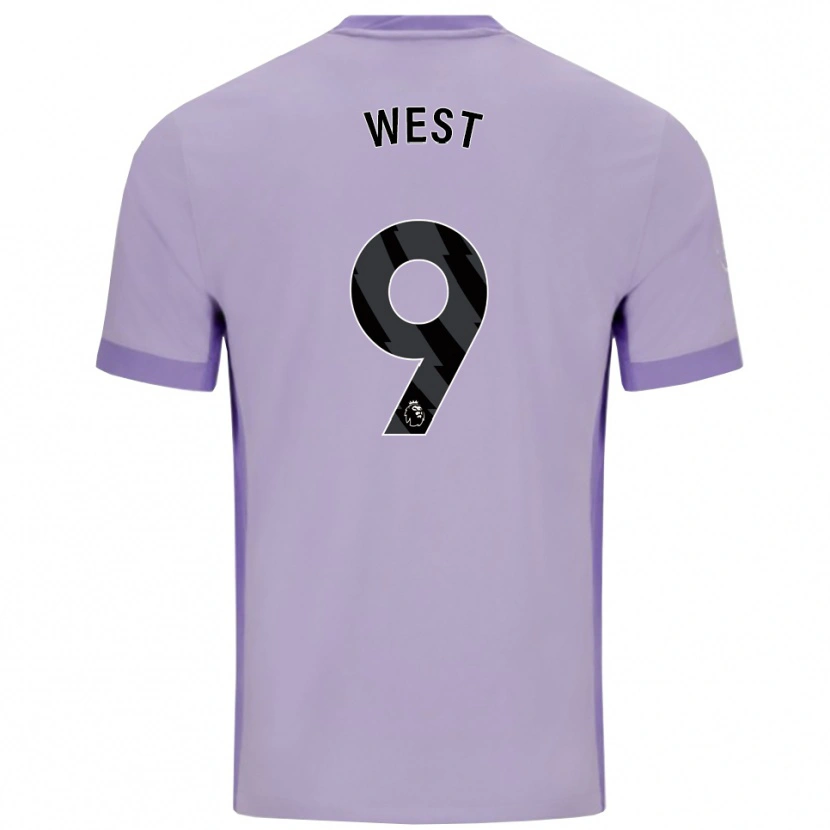 Danxen Mujer Camiseta Aidan West #9 Morado Taro Blanco 2ª Equipación 2025/26 La Camisa México