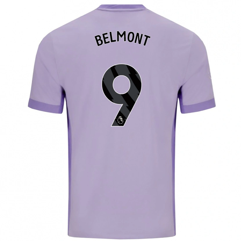 Danxen Mujer Camiseta Joe Belmont #9 Morado Taro Blanco 2ª Equipación 2025/26 La Camisa México