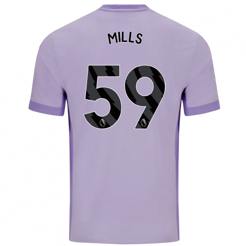 Danxen Mujer Camiseta Harry Mills #59 Morado Taro Blanco 2ª Equipación 2025/26 La Camisa México