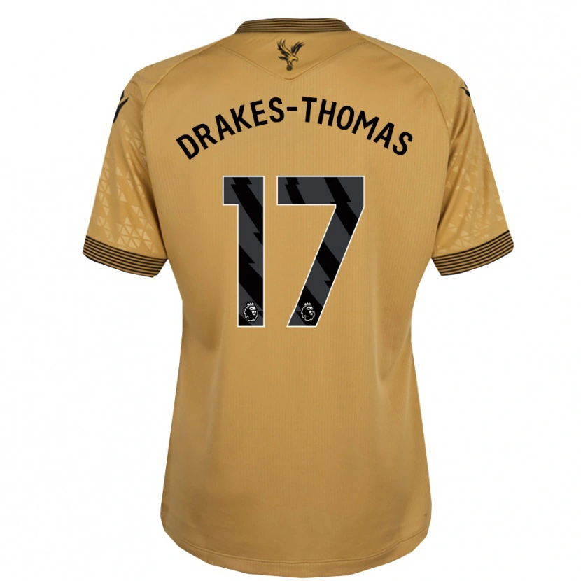 Danxen Mujer Camiseta Joél Drakes-Thomas #17 Oro Negro 2ª Equipación 2025/26 La Camisa México
