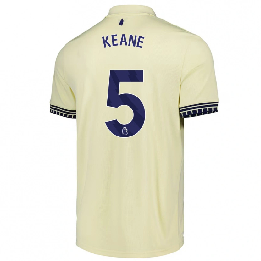 Danxen Mujer Camiseta Michael Keane #5 Blanco Roto Negro 2ª Equipación 2025/26 La Camisa México