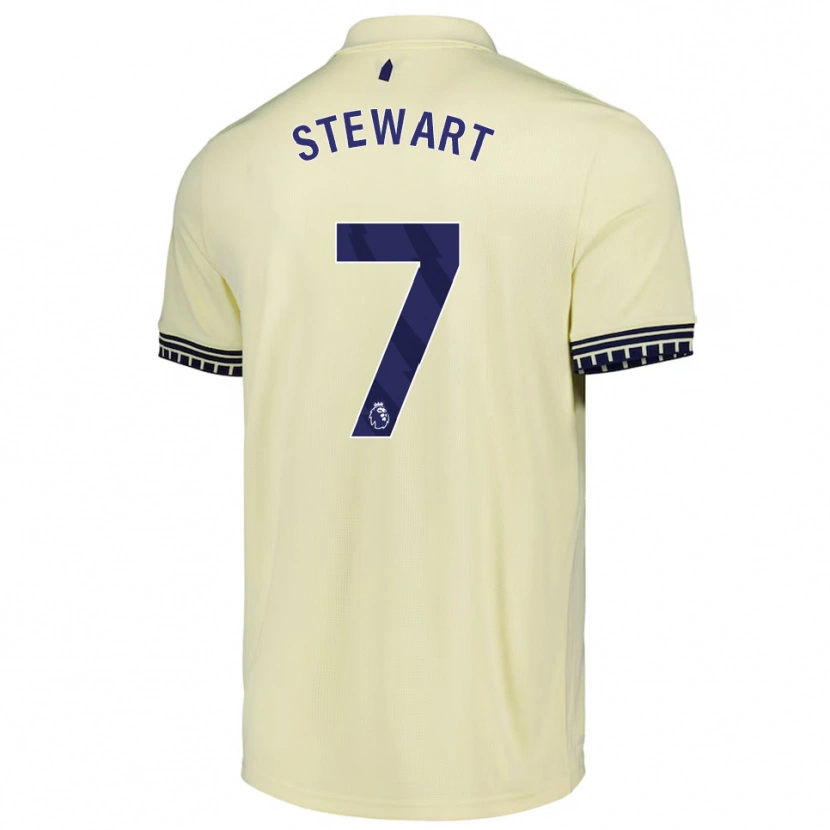 Danxen Mujer Camiseta Charlie Stewart #7 Blanco Roto Negro 2ª Equipación 2025/26 La Camisa México