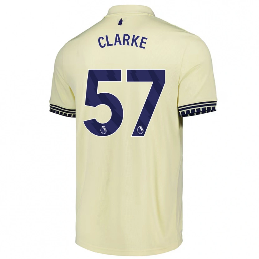 Danxen Mujer Camiseta Justin Clarke #57 Blanco Roto Negro 2ª Equipación 2025/26 La Camisa México