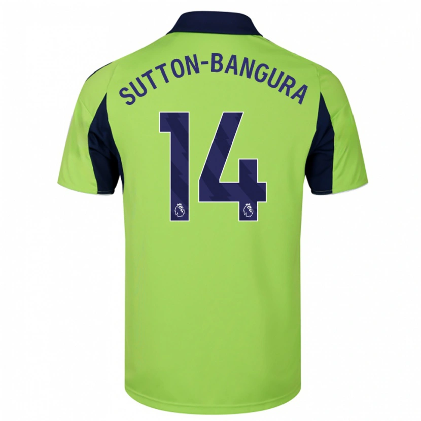 Danxen Mujer Camiseta William Sutton-Bangura #14 Verde Marino Blanco 2ª Equipación 2025/26 La Camisa México
