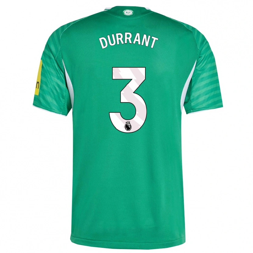 Danxen Mujer Camiseta Jake Durrant #3 Verde Blanco 2ª Equipación 2025/26 La Camisa México
