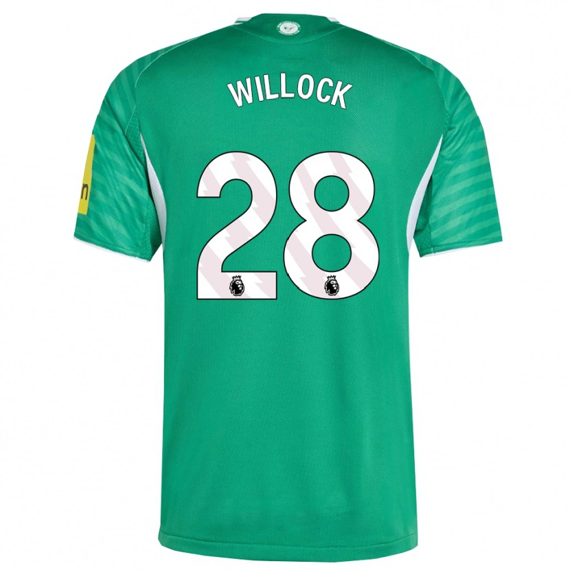 Danxen Mujer Camiseta Joe Willock #28 Verde Blanco 2ª Equipación 2025/26 La Camisa México
