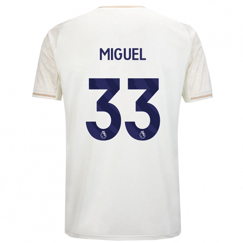 Danxen Mujer Camiseta Carlos Miguel #33 Blanco Roto Negro 2ª Equipación 2025/26 La Camisa México